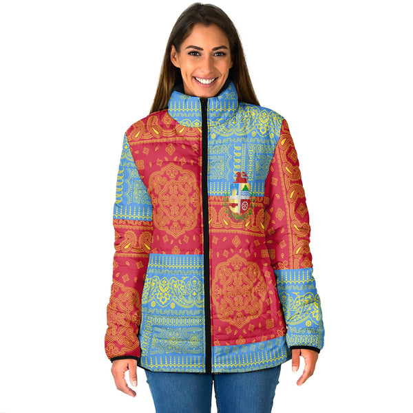 Aruba Women Padded Jacket Flag And Paisley Basic Style 1