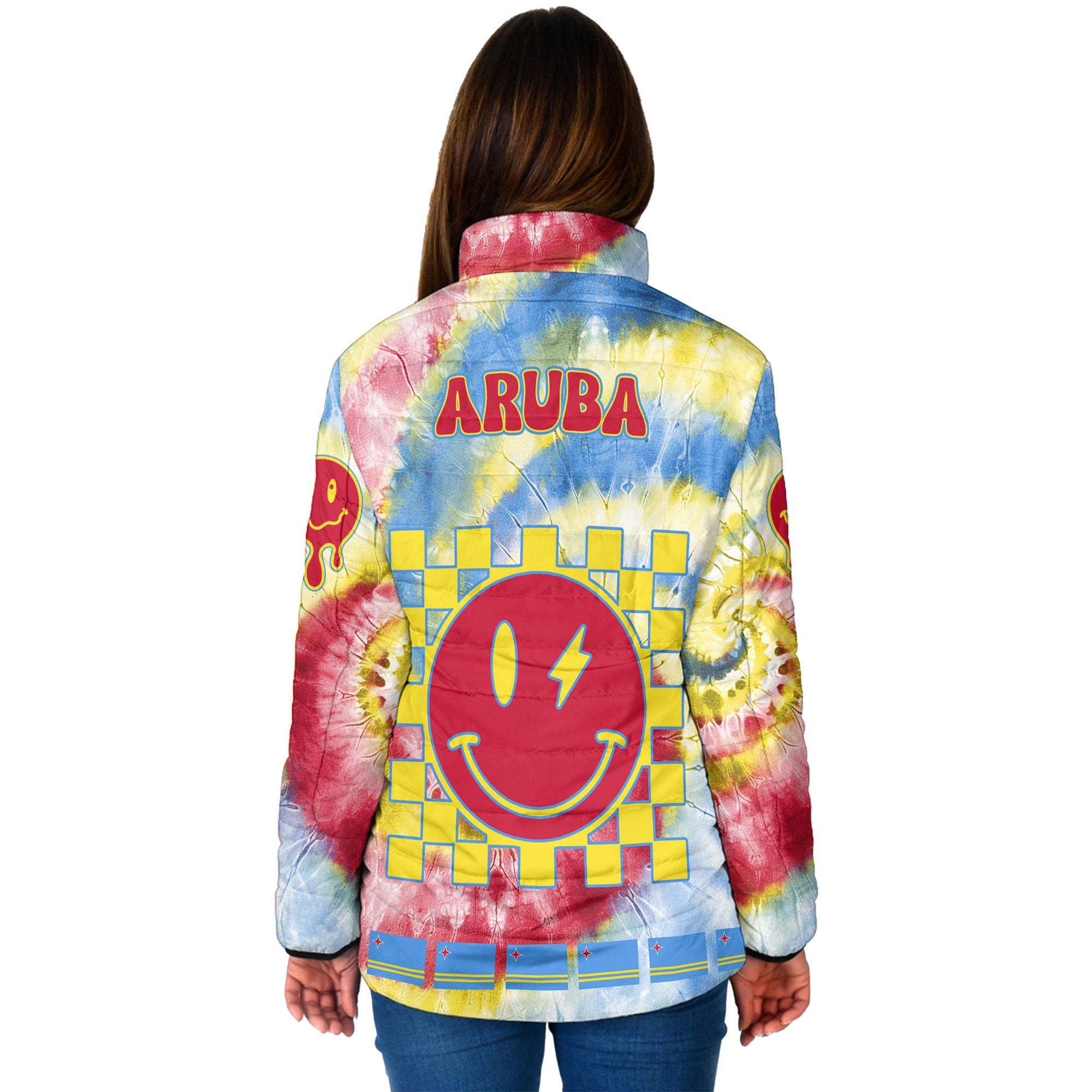 Aruba Women Padded Jacket Custom Tie Dye Style 2