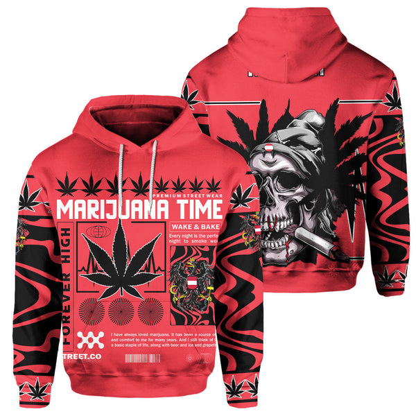 Austria Hoodie Flag & Coat Of Arms Marijuanas Style