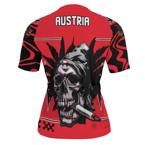 Austria Men's Cycling Jersey Flag & Coat Of Arms Marijuanas Style