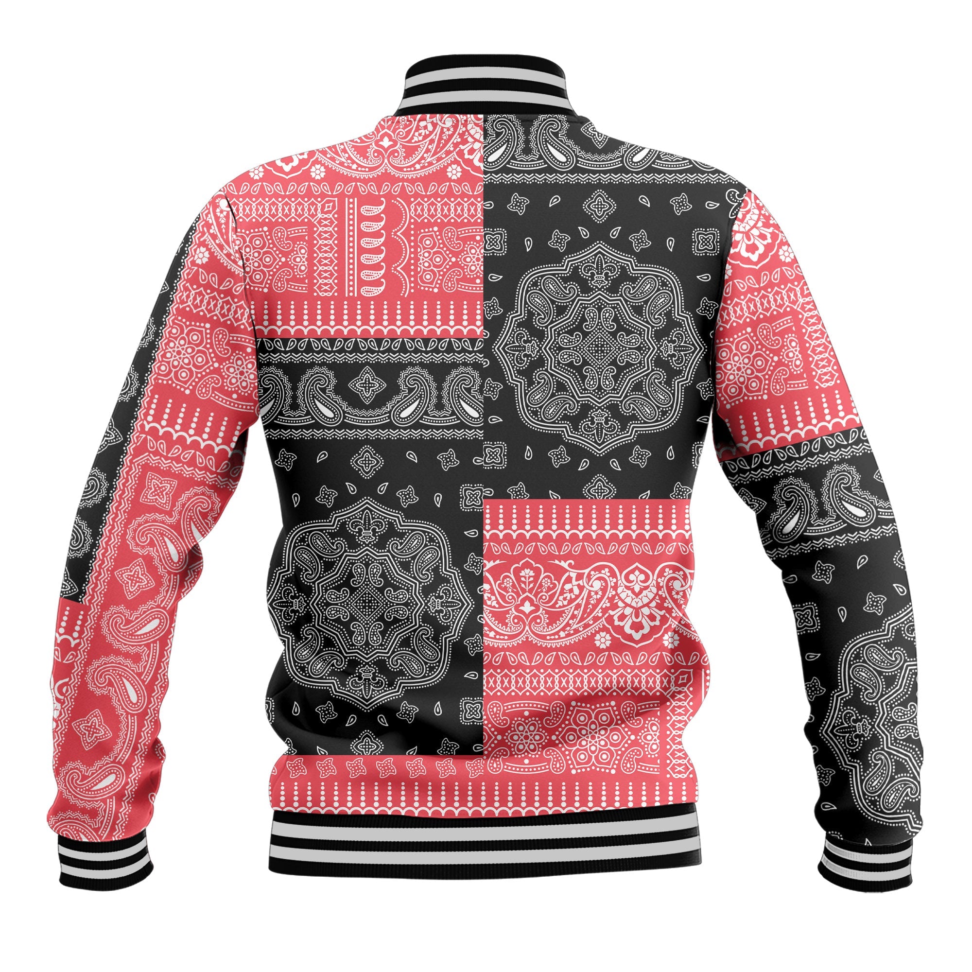 Austria Baseball Jacket Flag And Paisley Basic Style 3