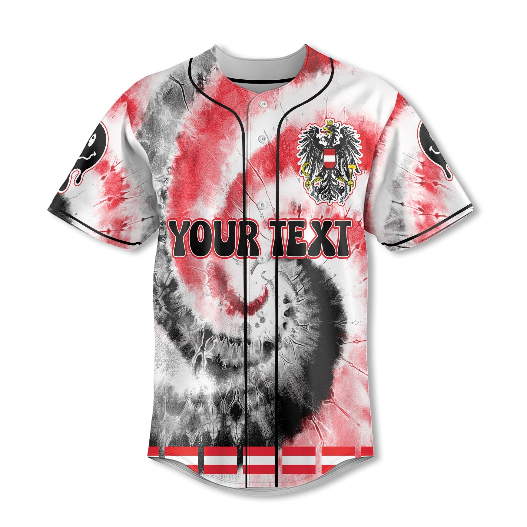 Austria Baseball Jersey Custom Tie Dye Style 2