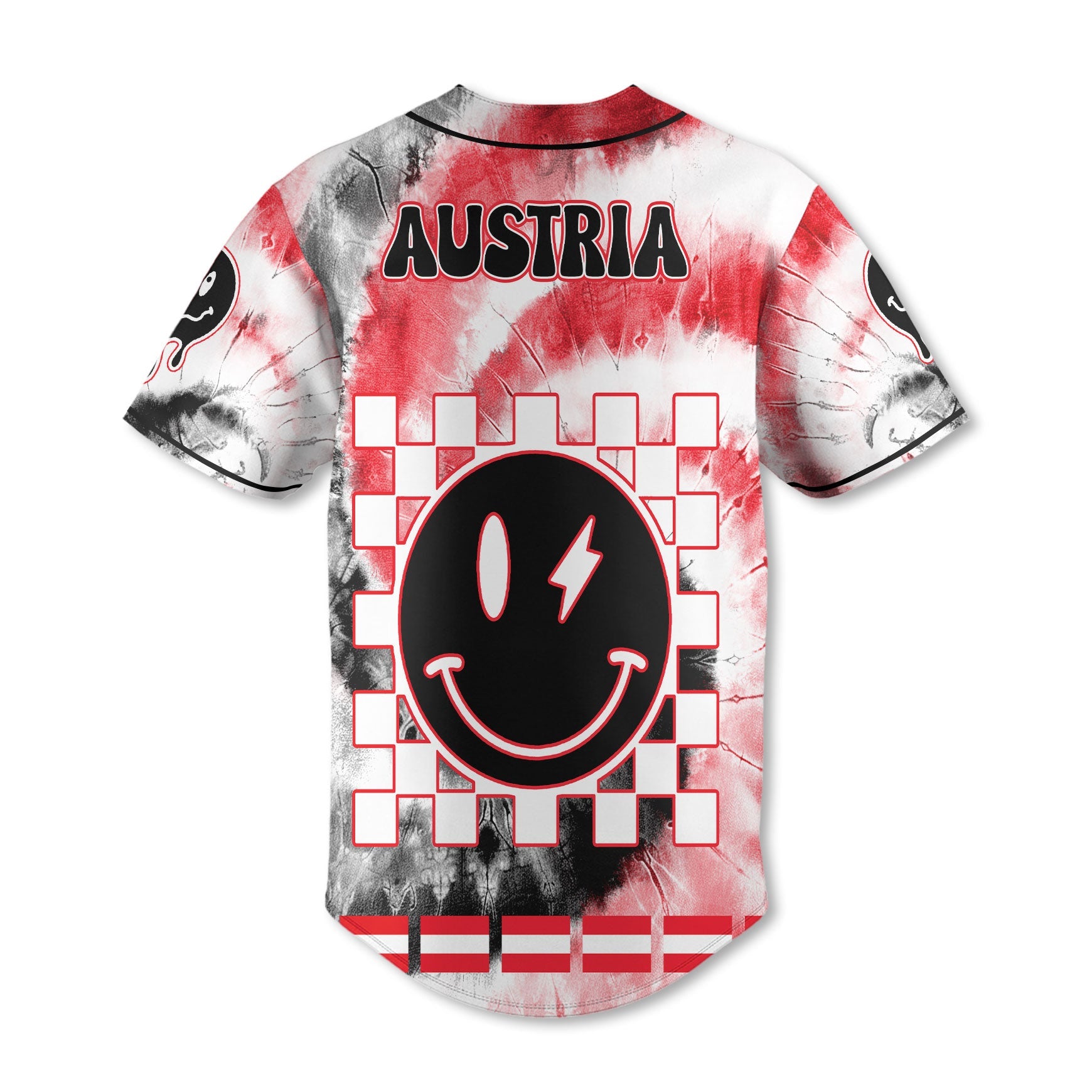 Austria Baseball Jersey Custom Tie Dye Style 3