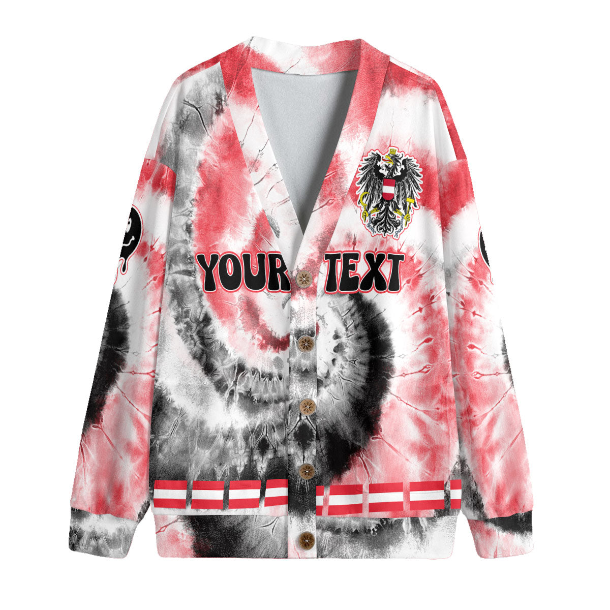 Austria Fleece Cardigan Custom Tie Dye Style 4