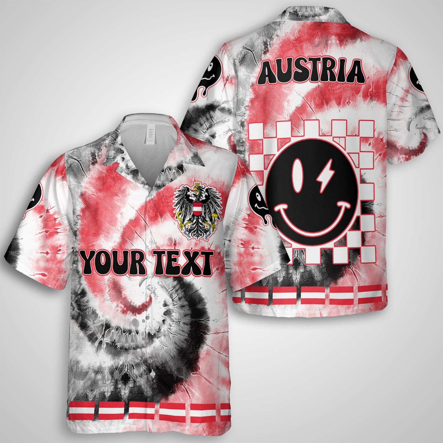 Austria Hawaiian Shirt Custom Tie Dye Style 1