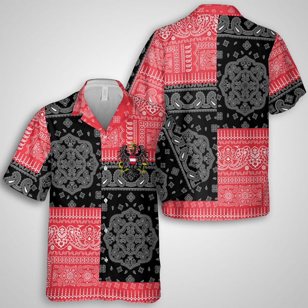 Austria Hawaiian Shirt Flag And Paisley Basic Style 1