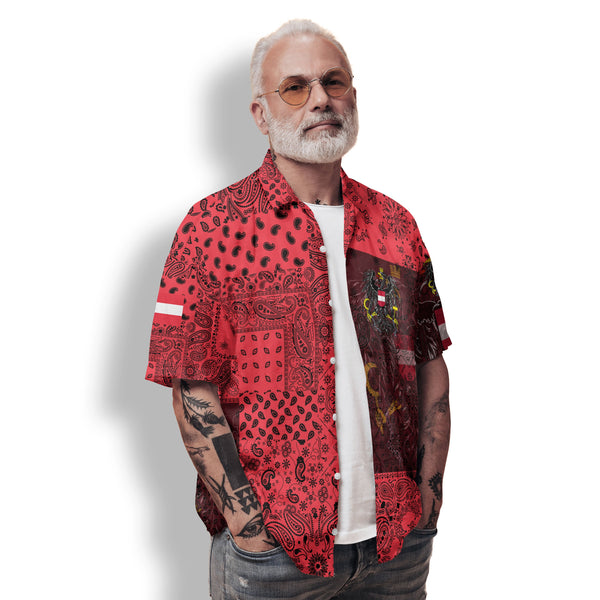 Austria Hawaiian Shirt Paisley Flag And Skull Style 2