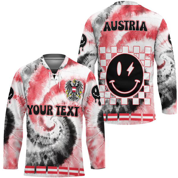 Austria Hockey Jersey Custom Tie Dye Style 1