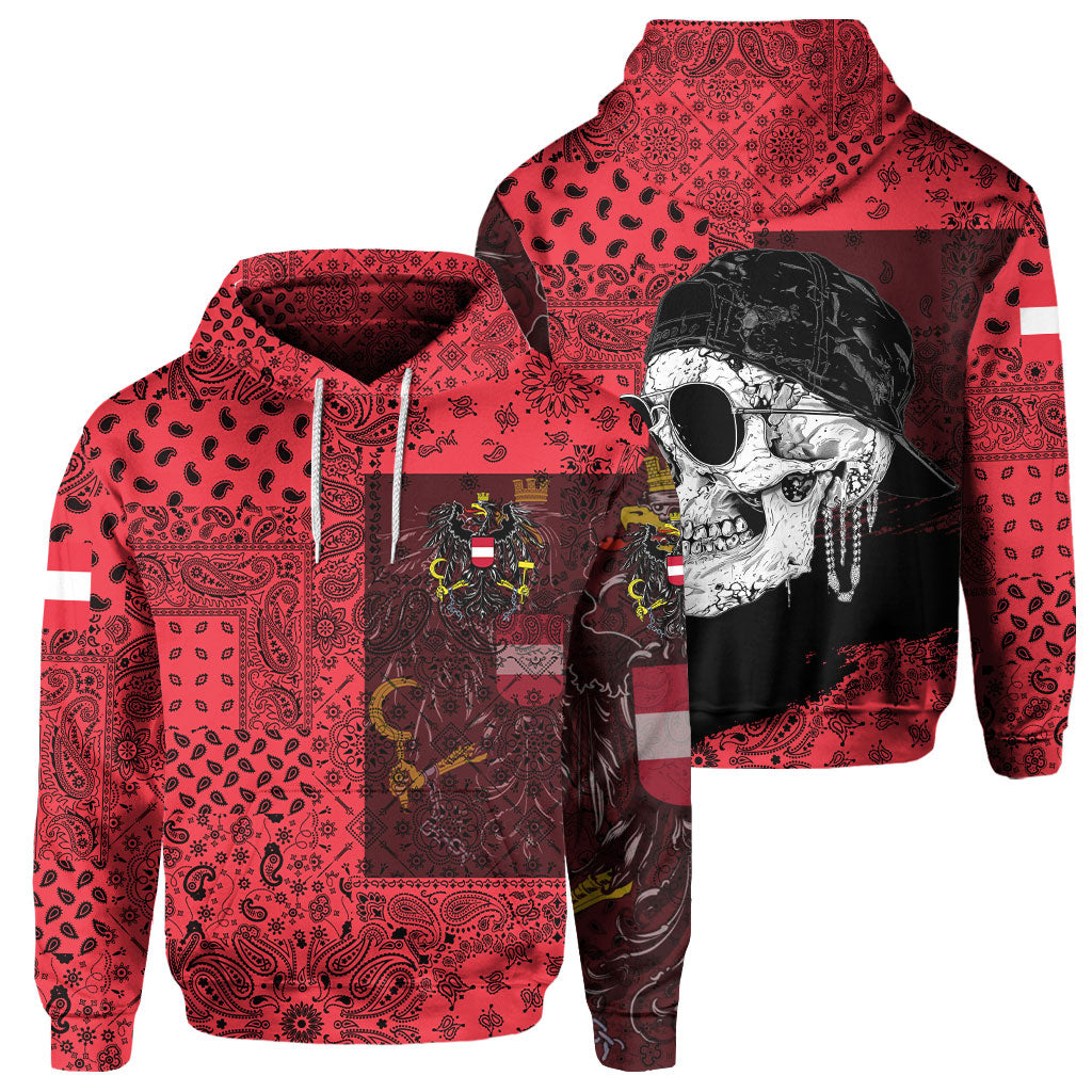 Austria Hoodie Paisley Flag And Skull Style 1