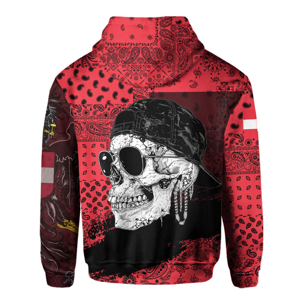 Austria Hoodie Paisley Flag And Skull Style 3