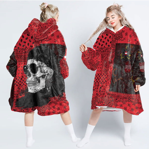 Austria Hoodie Blanket Paisley Flag And Skull Style 1