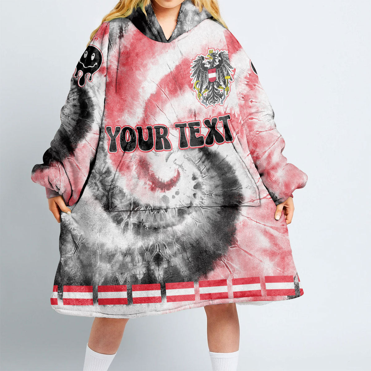 Austria Hoodie Blanket Custom Tie Dye Style 2