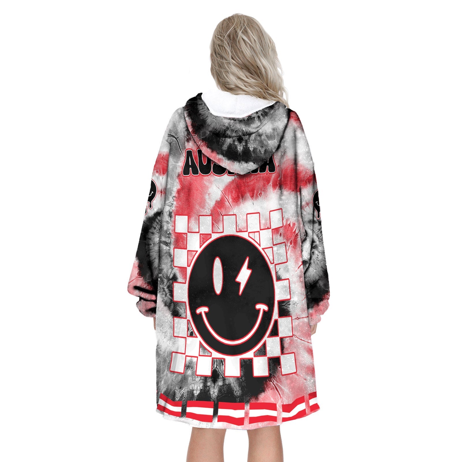 Austria Hoodie Blanket Custom Tie Dye Style 3