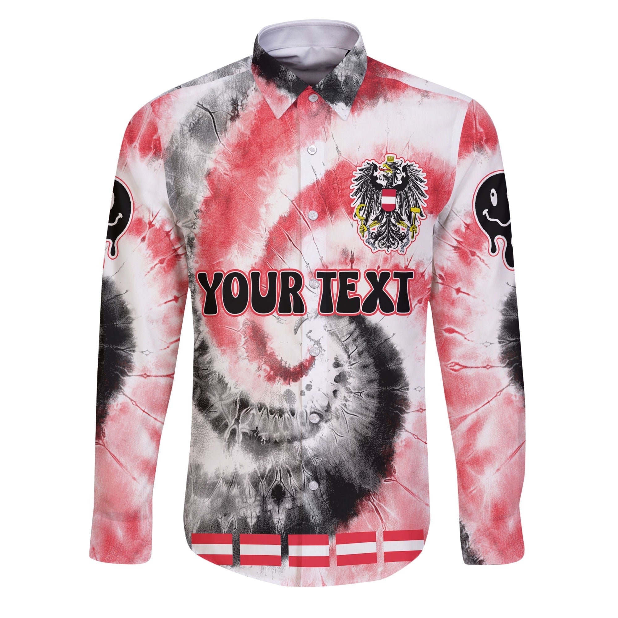 Austria Long Sleeve Button Shirt Custom Tie Dye Style 1