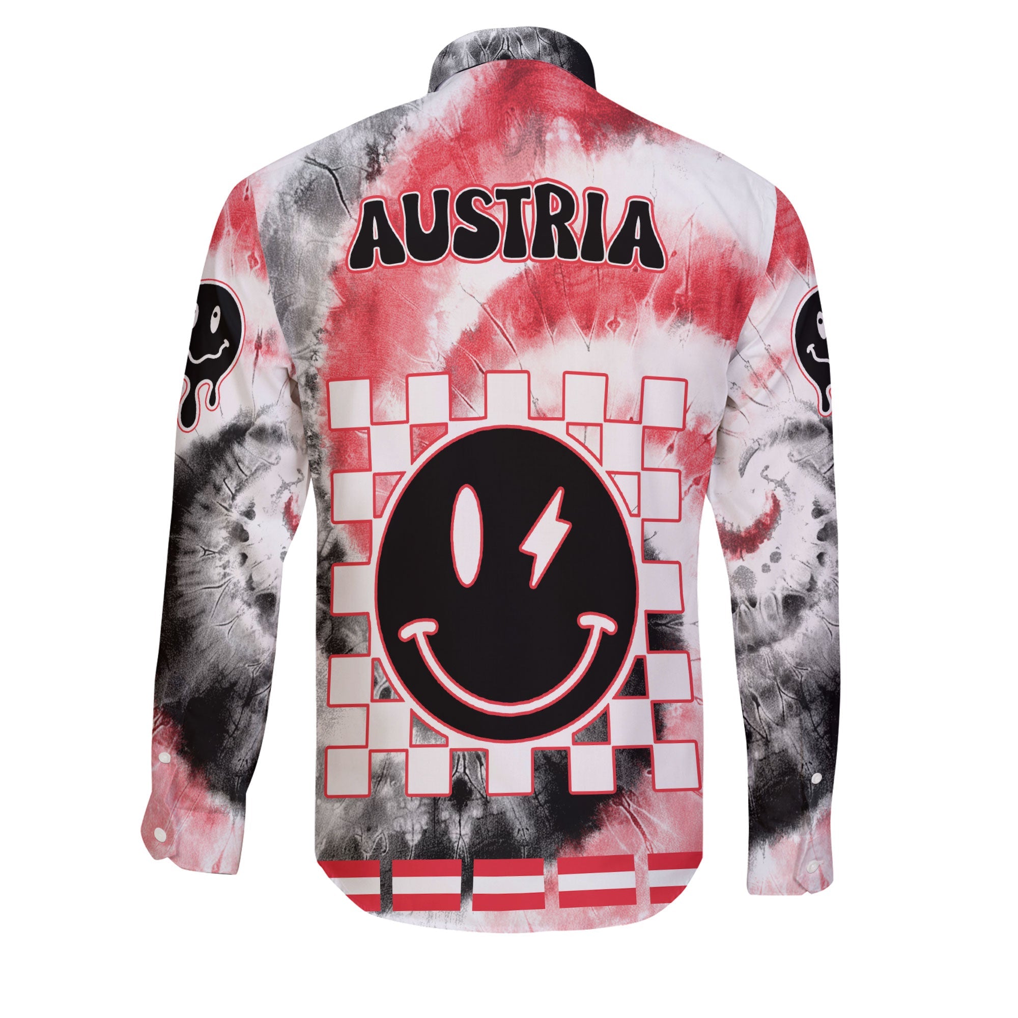 Austria Long Sleeve Button Shirt Custom Tie Dye Style 2