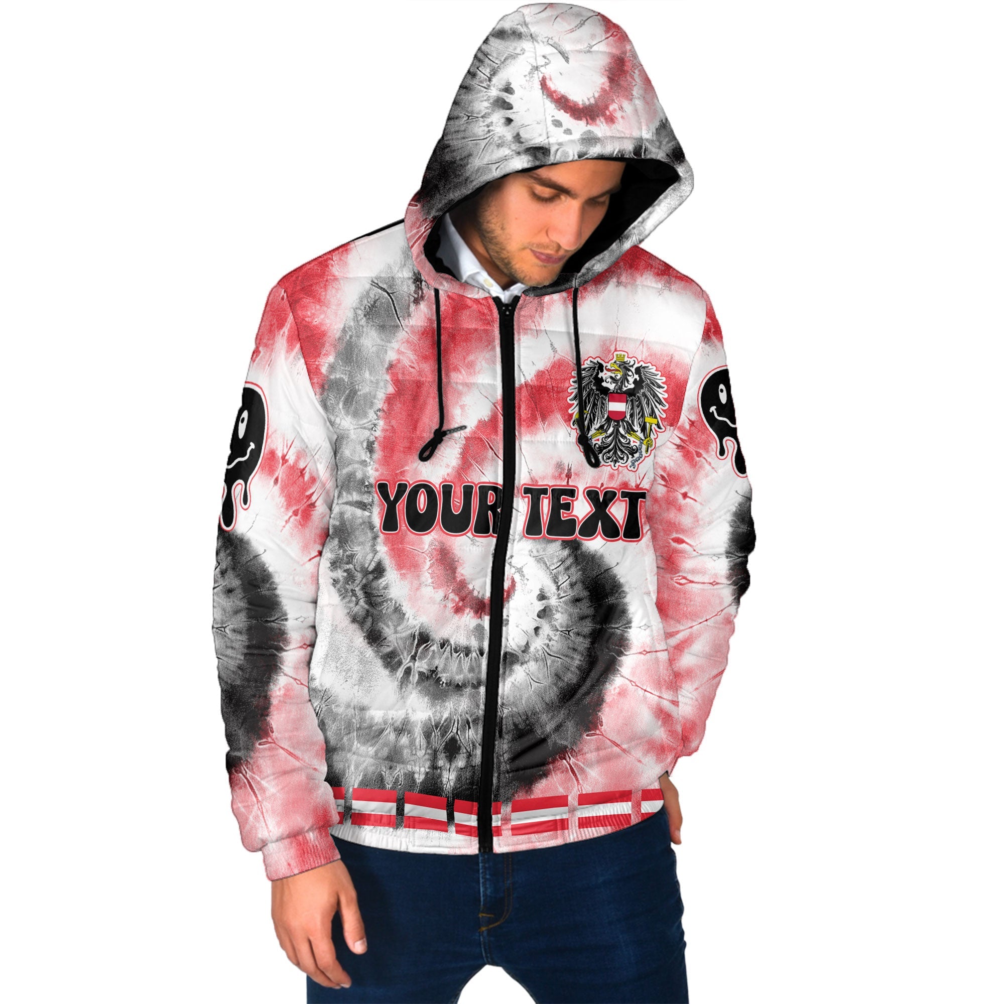 Austria Men Hooded Padded Jacket Custom Tie Dye Style 2