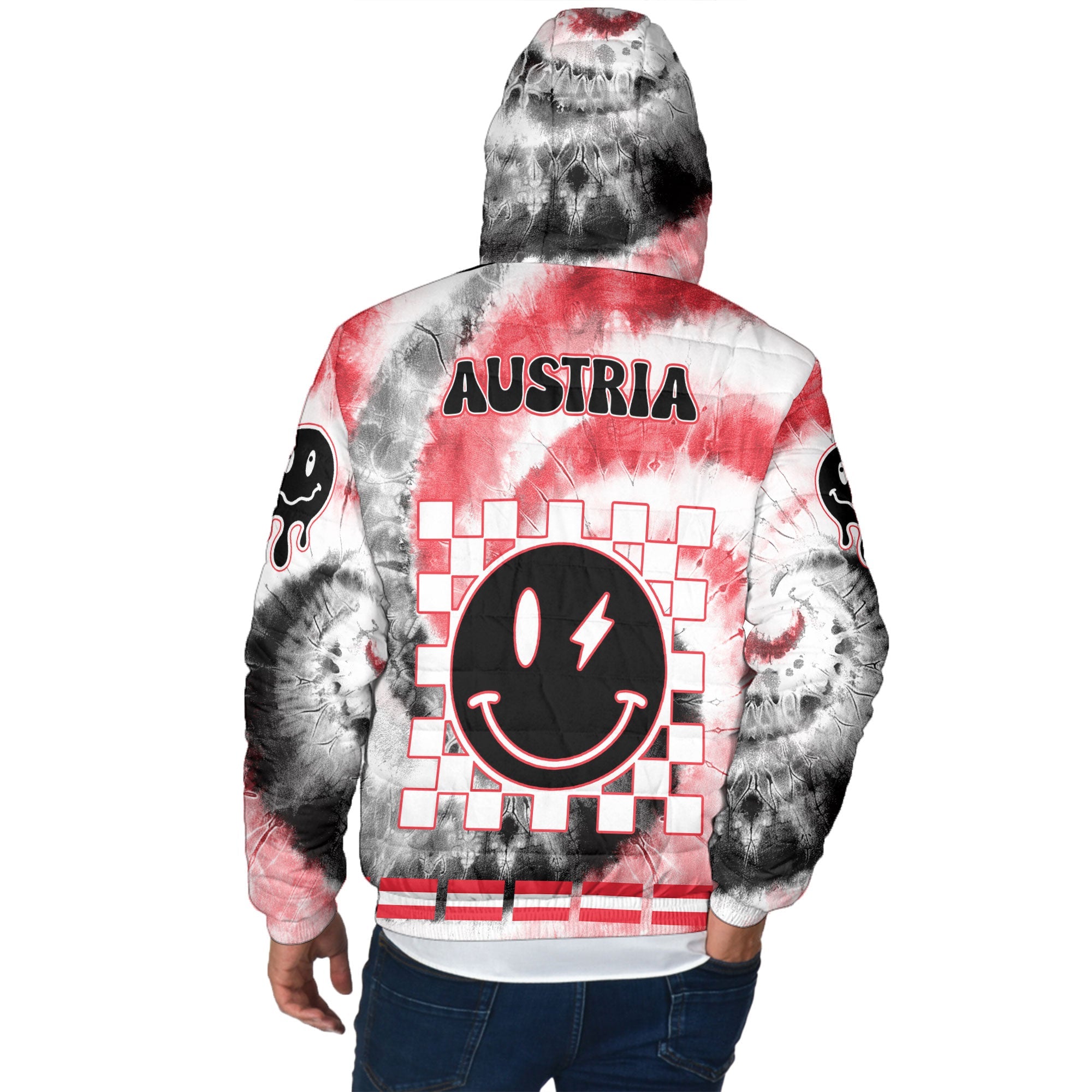 Austria Men Hooded Padded Jacket Custom Tie Dye Style 3