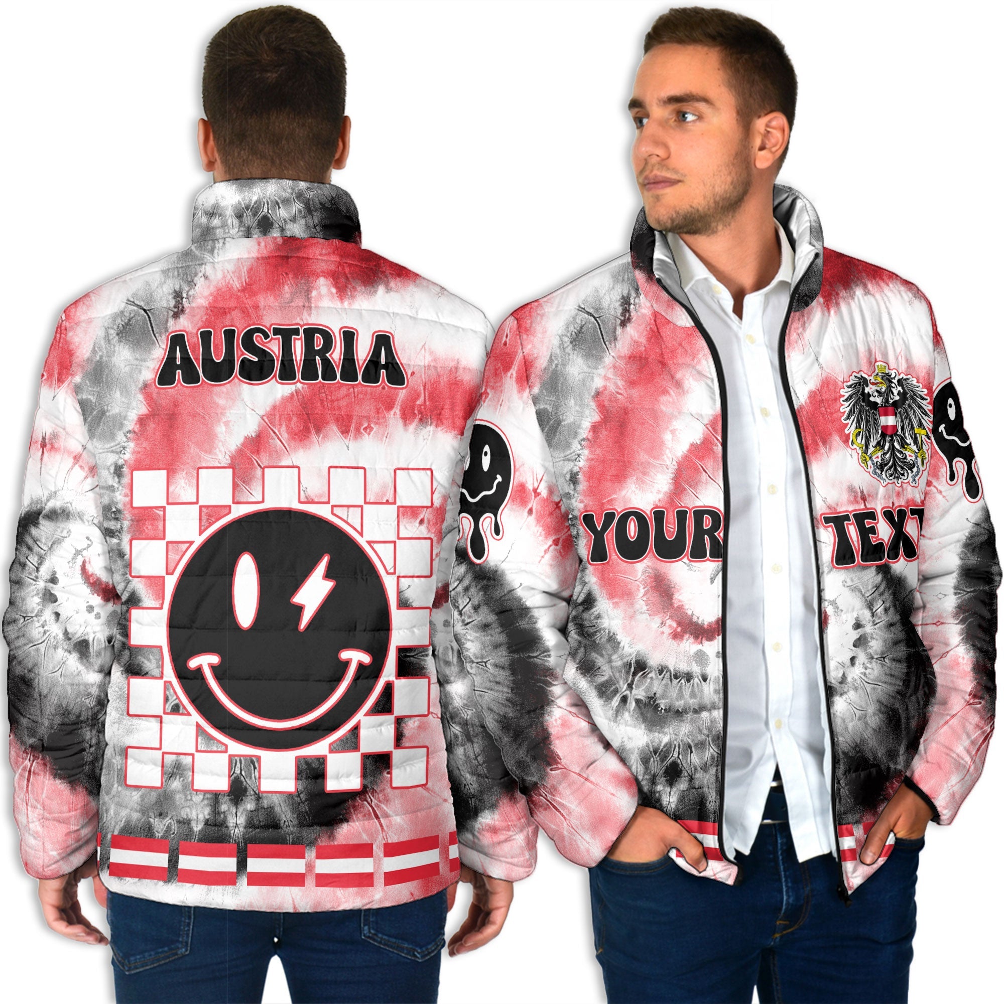 Austria Men Padded Jacket Custom Tie Dye Style 6