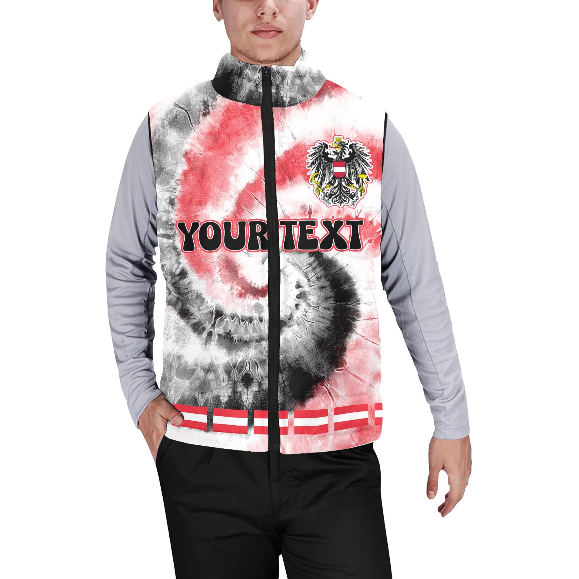 Austria Men Padded Jacket Vest Custom Tie Dye Style 1