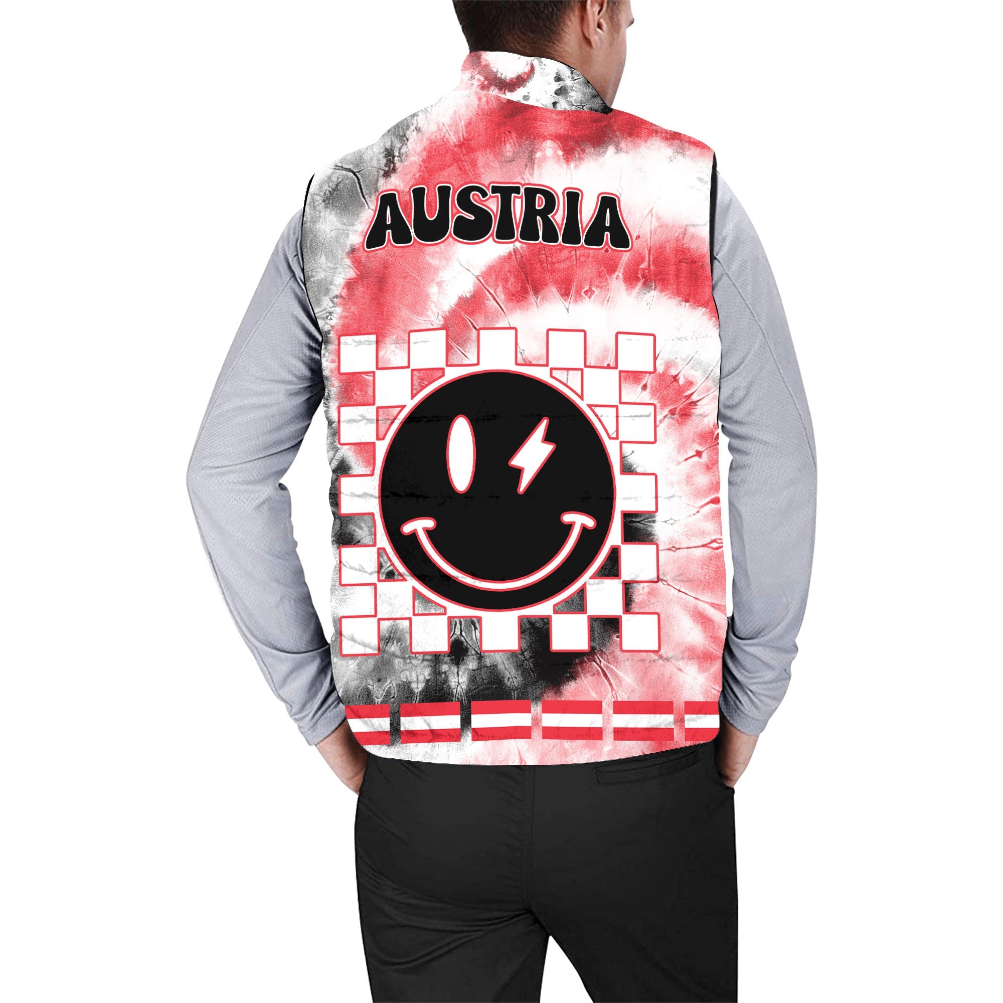 Austria Men Padded Jacket Vest Custom Tie Dye Style 2