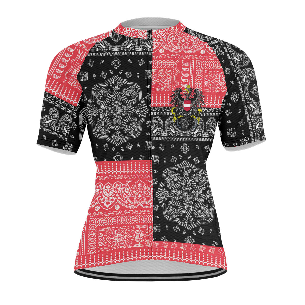 Austria Men Cycling Jersey Flag And Paisley Basic Style 1