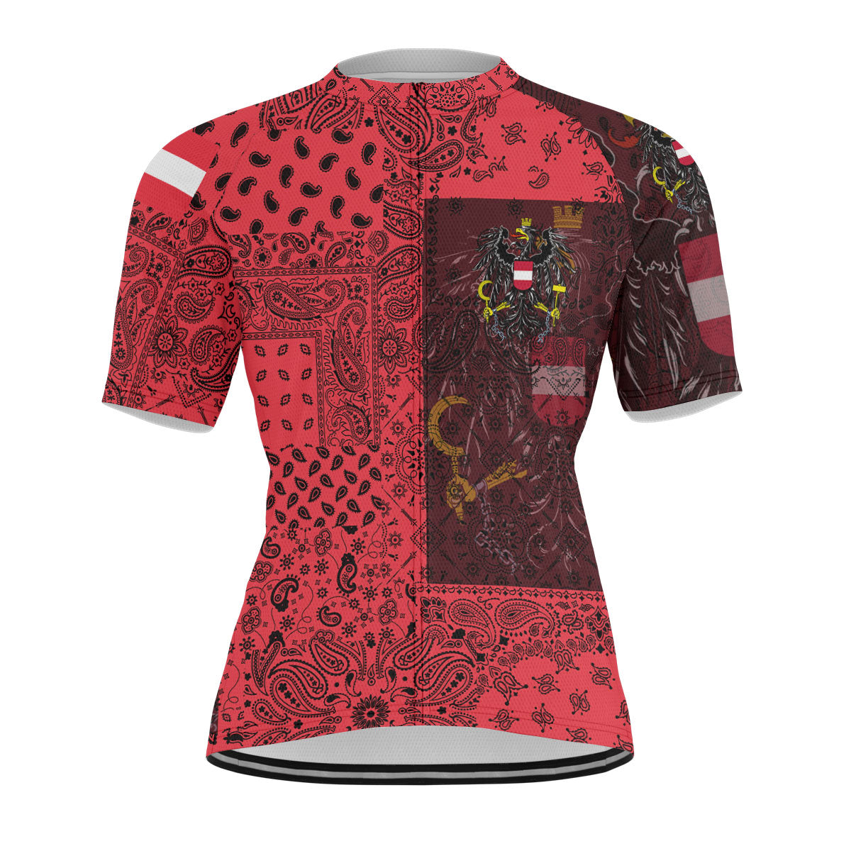 Austria Men Cycling Jersey Paisley Flag And Skull Style 1