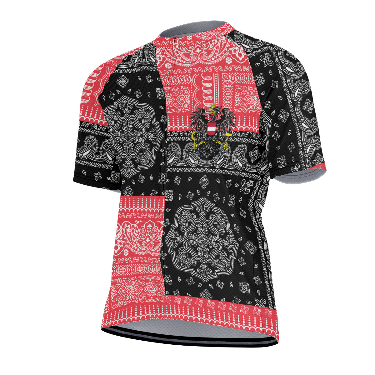 Austria Men Cycling Jersey Flag And Paisley Basic Style 2