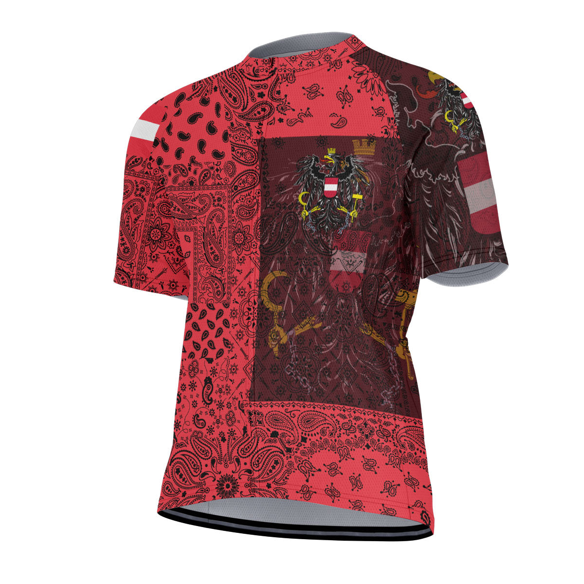 Austria Men Cycling Jersey Paisley Flag And Skull Style 2