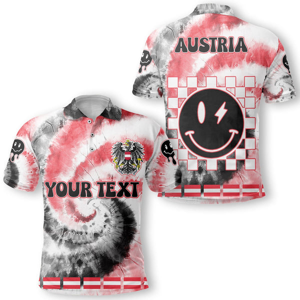 Austria Polo Shirt Custom Tie Dye Style 1