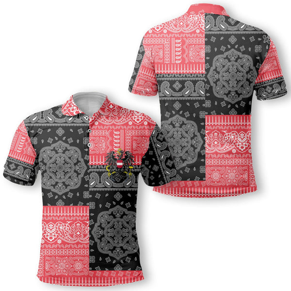 Austria Polo Shirt Flag And Paisley Basic Style 1