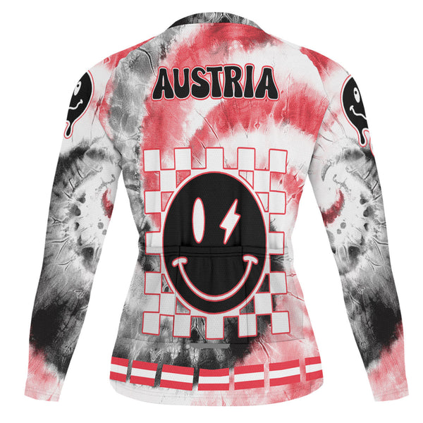 Austria Raglan Men Cycling Jersey Long Sleeve Custom Tie Dye Style 1