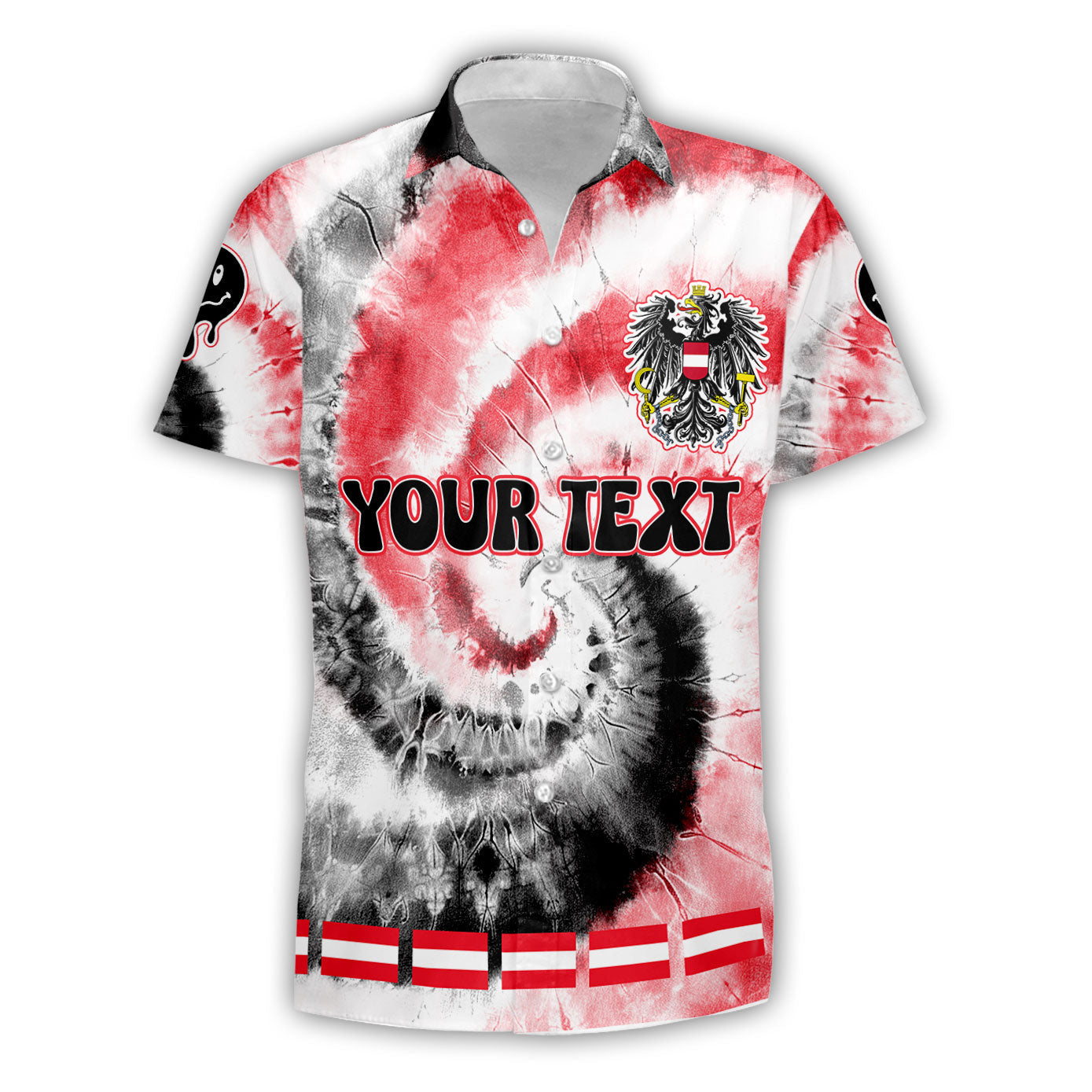 Austria Short Sleeve Shirt Custom Tie Dye Style 1