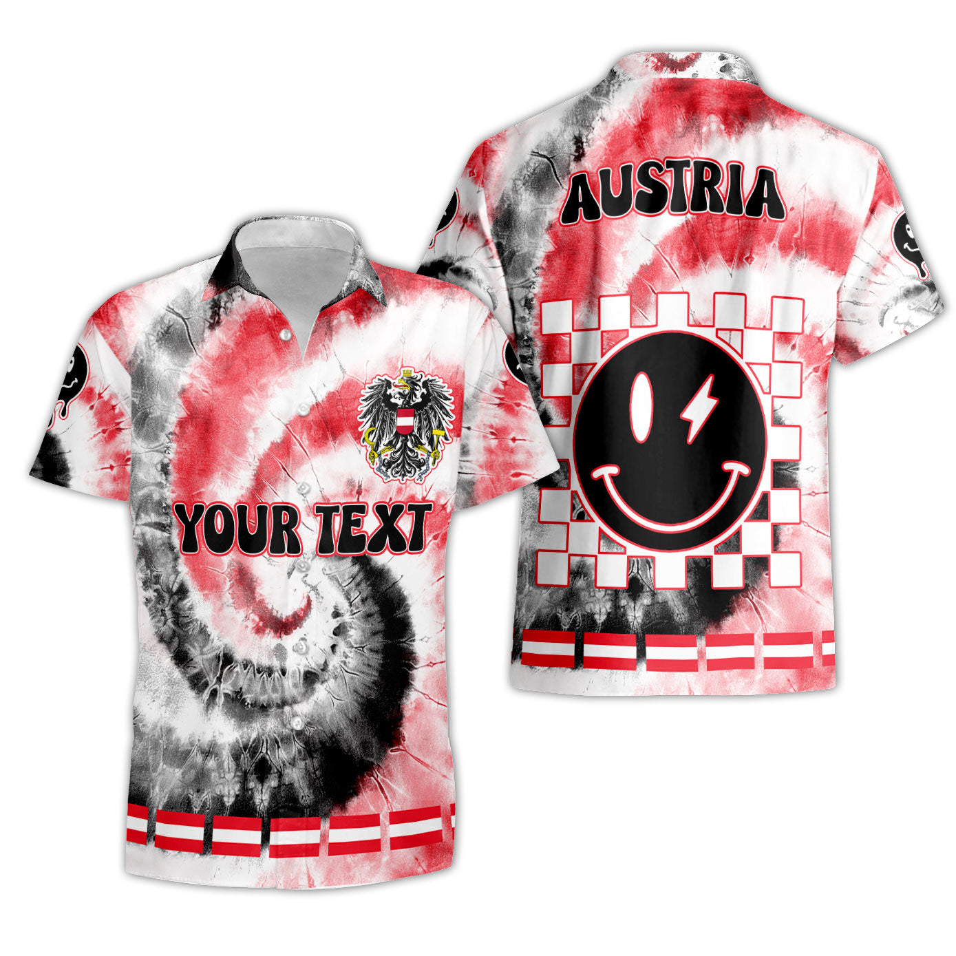 Austria Short Sleeve Shirt Custom Tie Dye Style 3