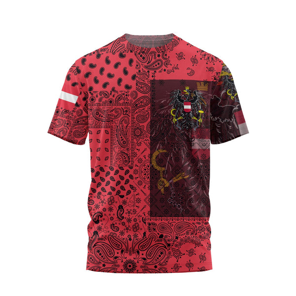 Austria T Shirt Paisley Flag And Skull Style 1