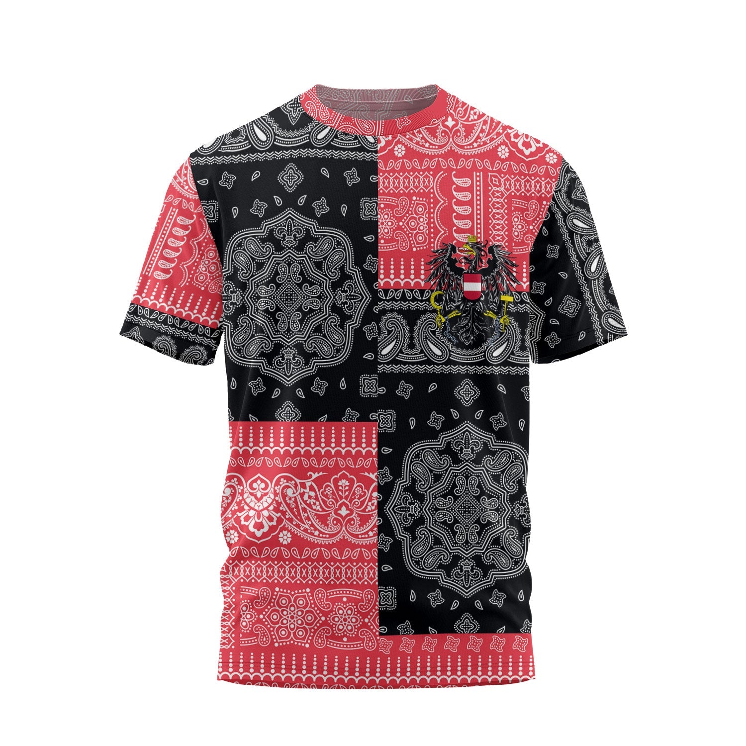 Austria T Shirt Flag And Paisley Basic Style 2