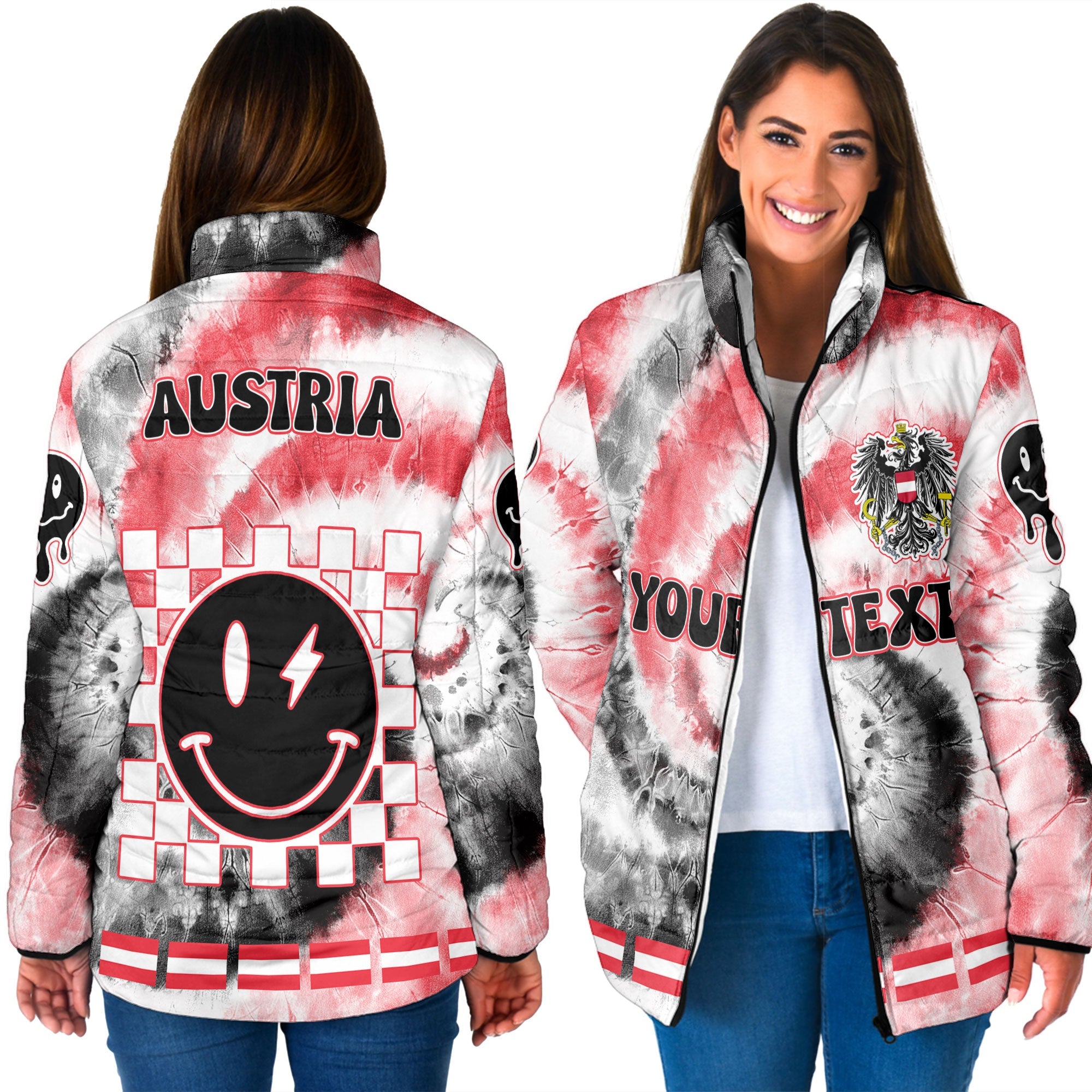 Austria Women Padded Jacket Custom Tie Dye Style 3