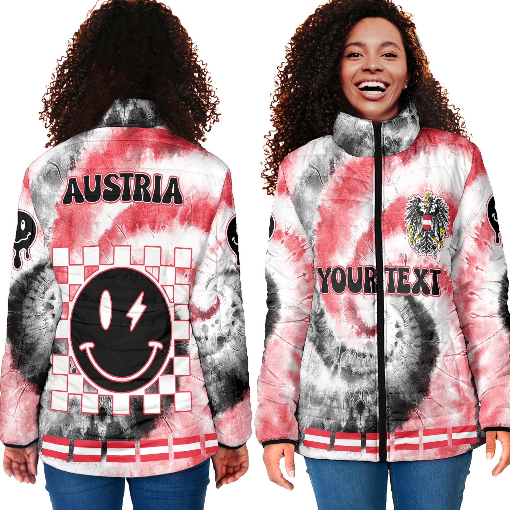 Austria Women Padded Jacket Custom Tie Dye Style 4