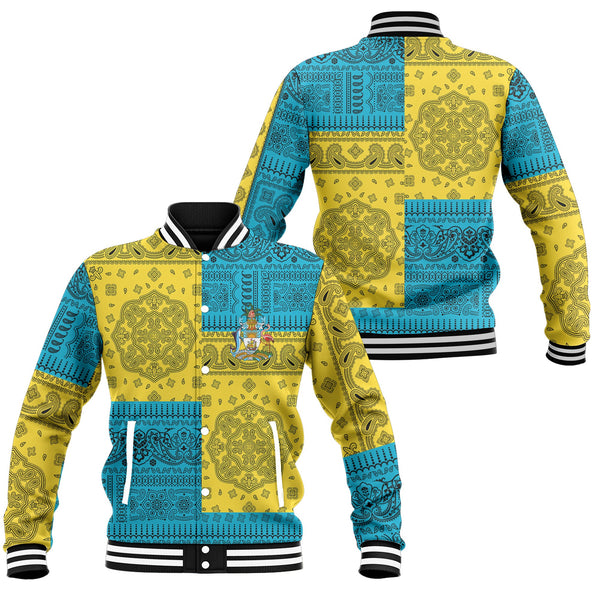 Bahamas Baseball Jacket Flag And Paisley Basic Style 1