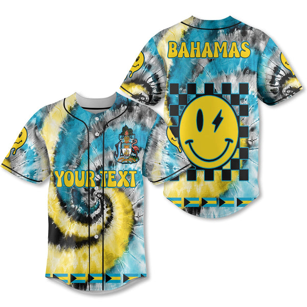 Bahamas Baseball Jersey Custom Tie Dye Style 1