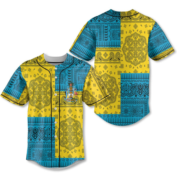 Bahamas Baseball Jersey Flag And Paisley Basic Style 1