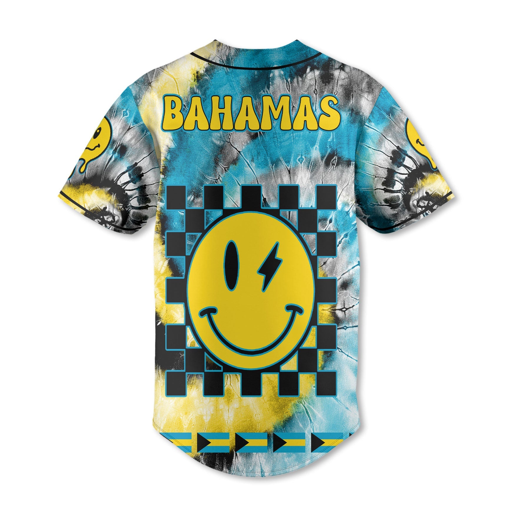 Bahamas Baseball Jersey Custom Tie Dye Style 3