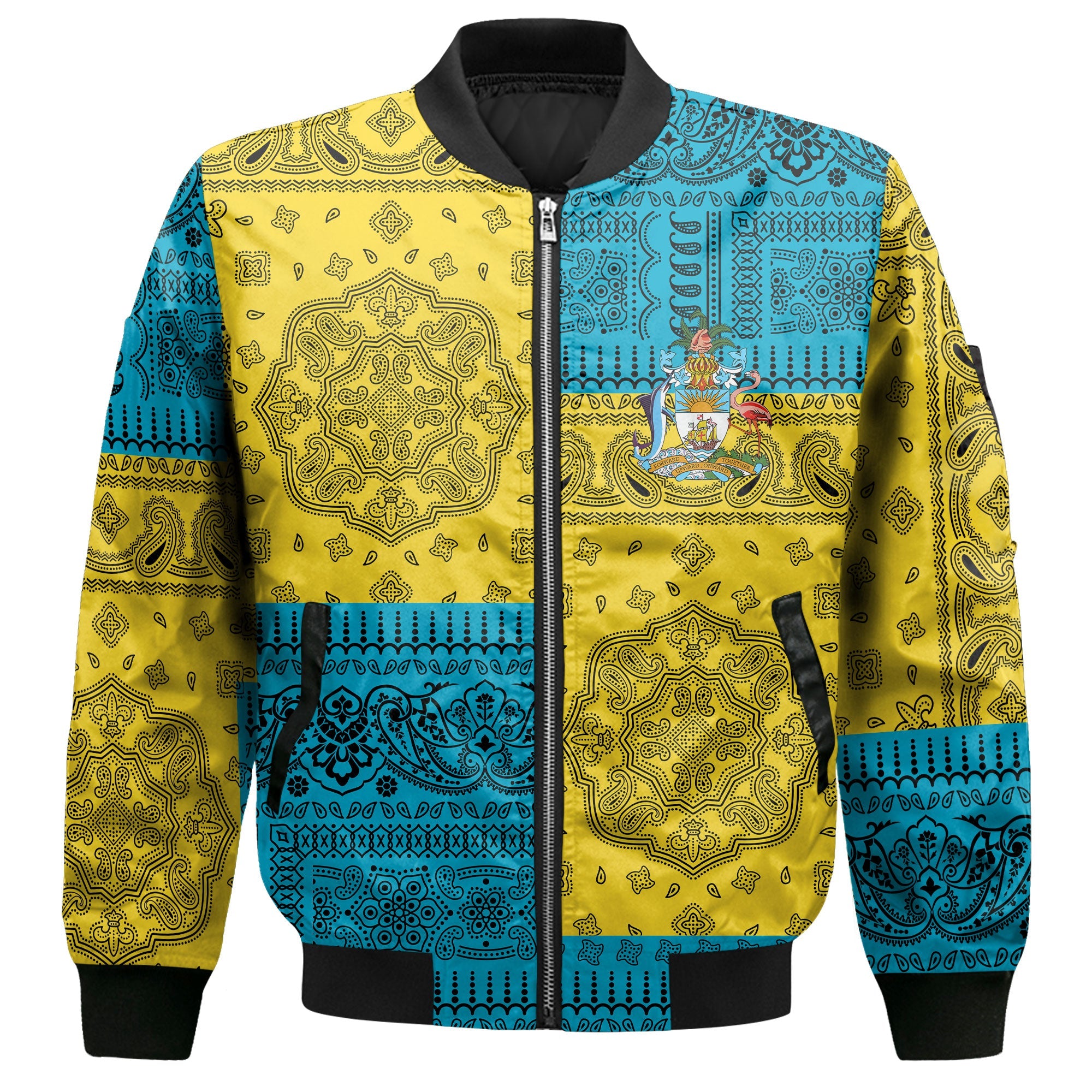 Bahamas Bomber Jacket Flag And Paisley Basic Style 2