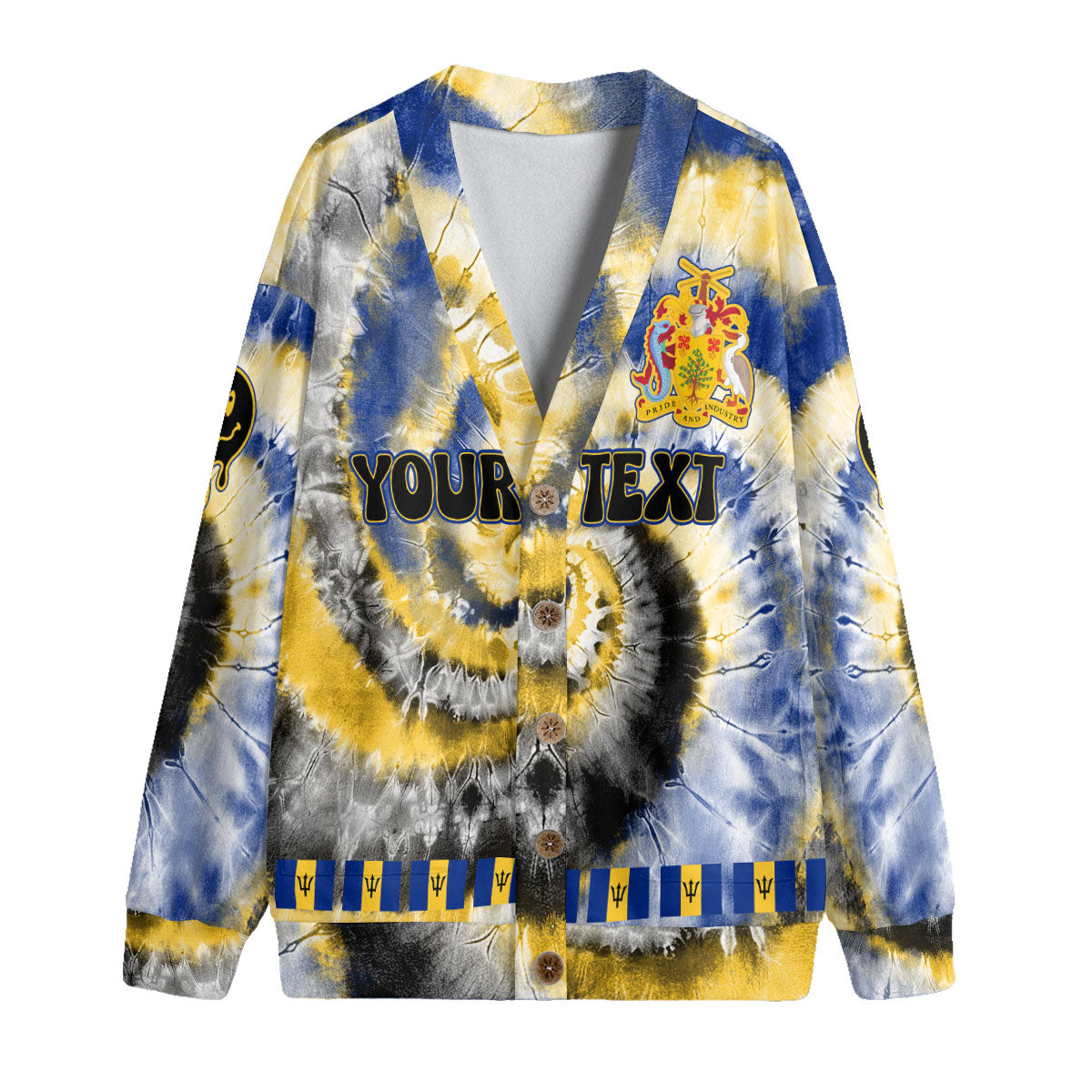 Barbados Fleece Cardigan Custom Tie Dye Style 4