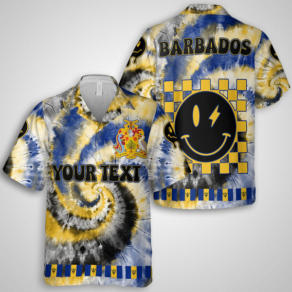 Barbados Hawaiian Shirt Custom Tie Dye Style 1