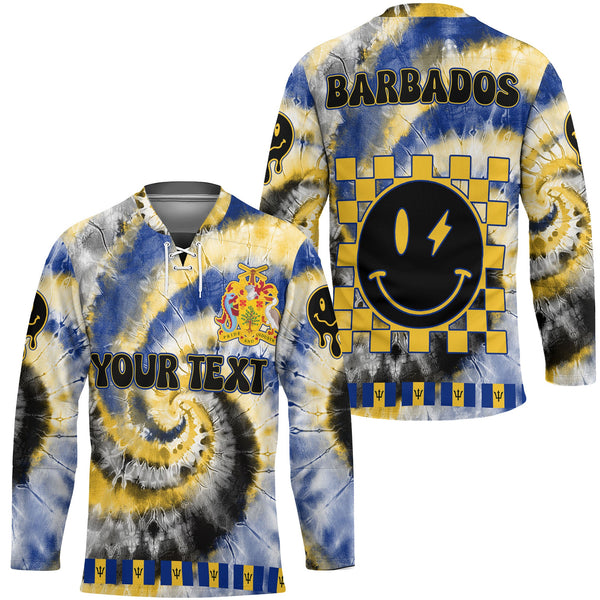 Barbados Hockey Jersey Custom Tie Dye Style 1