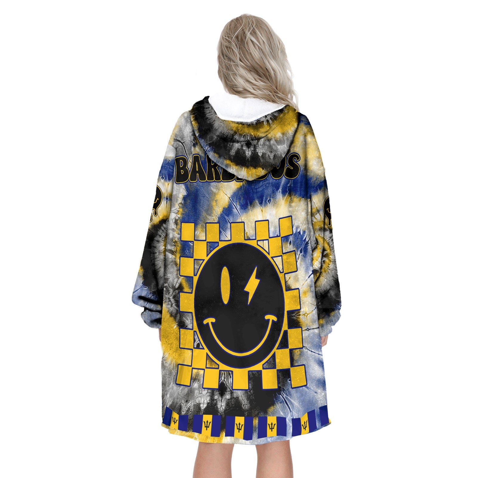 Barbados Hoodie Blanket Custom Tie Dye Style 3