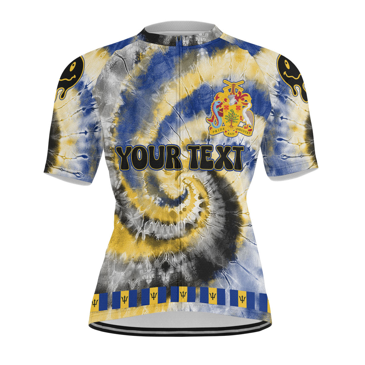 Barbados Men Cycling Jersey Custom Tie Dye Style 1