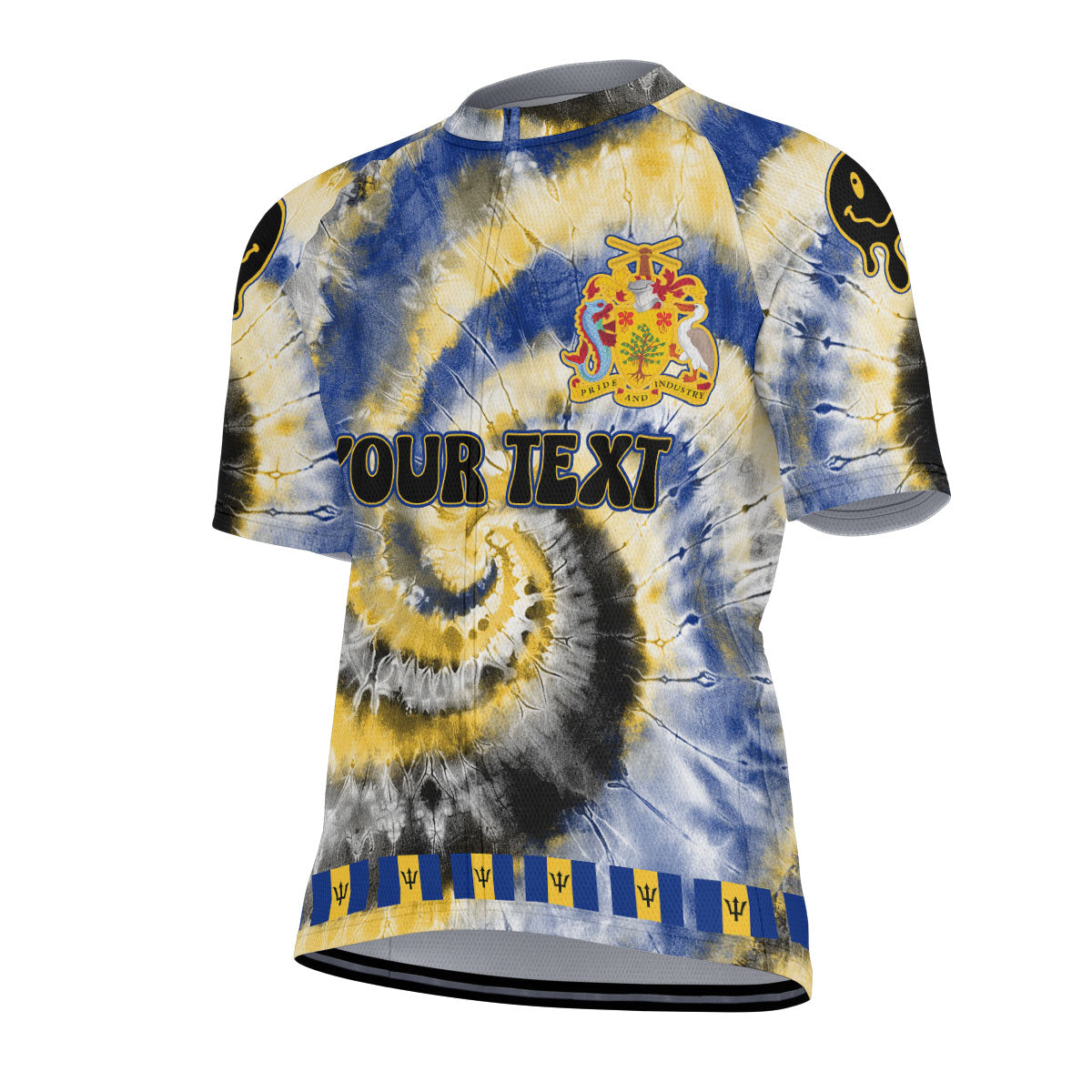 Barbados Men Cycling Jersey Custom Tie Dye Style 2