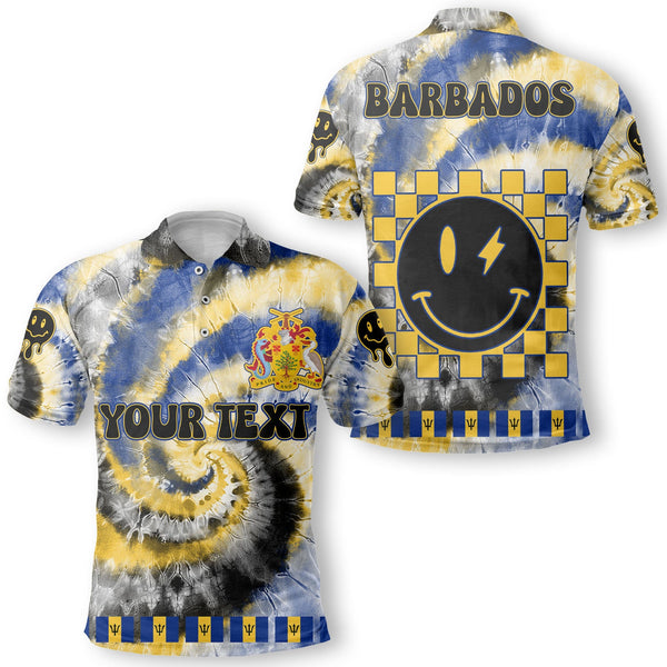 Barbados Polo Shirt Custom Tie Dye Style 1