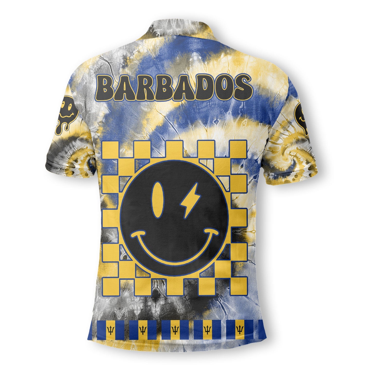 Barbados Polo Shirt Custom Tie Dye Style 3